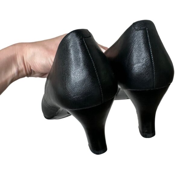 Sofft Sorrento Black Genuine Leather Peep Toe Pumps High Heels Shoes Sz 8 M - Picture 7 of 9